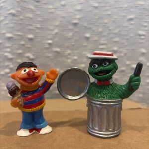 Vintage Sesame Street Oscar the Grouch & Ernie PVC Figures Tara Toy Applause Lot